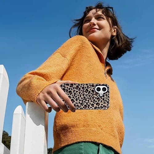 J.west Compatible with iPhone 16 Plus Case 6.7 inch with 2 Pack Tempered Glass Screen Protectors Cute Animal Leopard Hybrid Cover for Girls Women Aesthetic Protective Phone Cases Cheetah thumbnail 6