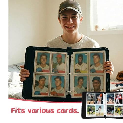 Jaloro Ice Cream Drip Baseball Card Binder Trading Card Binder Portable Collector Cardholder Baseball Album Case for Boys Sports Game Supplies(Ice Cream,Pink,440 Pocket) thumbnail 6