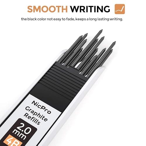 Nicpro 2mm Metal Mechanical Pencil Set with Case, 2PCS | Lead Pencil Holder 2.0 mm+120PCS Lead Refills (4H 2H HB 2B 4B Color), 2mm Pencils for Drafting Writing Drawing Sketching thumbnail 5