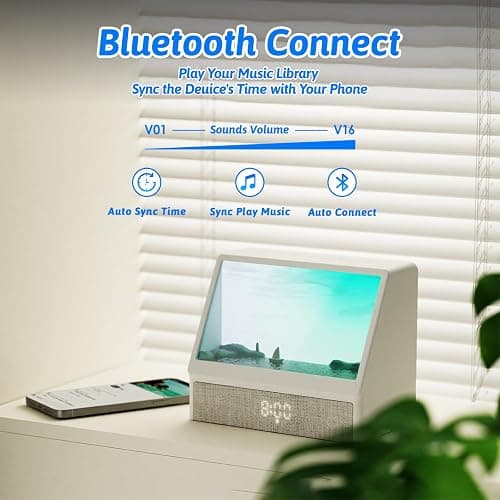 Gemmac Sunrise Alarm Clock Night Light, Hatch Alarm Clock for Adults with Sound Machine Bluetooth Speaker White Noise Sound Machine Sunrise Clock Night Lamp for Nightstands Room Decor Gifts Ideas thumbnail 6