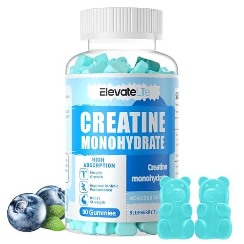 ElevateLife Creatine Monohydrate Gummies for Men & Women, Chewables Creatine Monohydrate for Muscle Strength, Muscle Builder, Energy Boost, Pre-Workout Supplement(90 Count)-Blueberry - Image 1