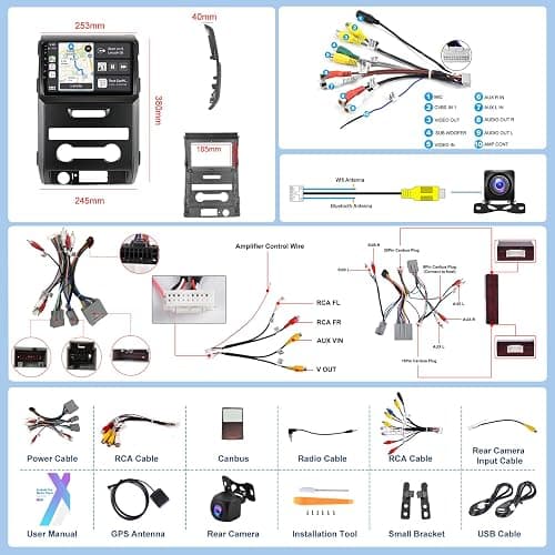 8Core 4+64G Car Radio for Ford F150 2009 2010 2011 2012 Wireless Carplay Android Auto,9" IPS Radio,Android/GPS WiFi/32EQ DSP/59UI/Bluetooth5.0/SWC/Backup Camera for F150 Radio Upgrade thumbnail 8