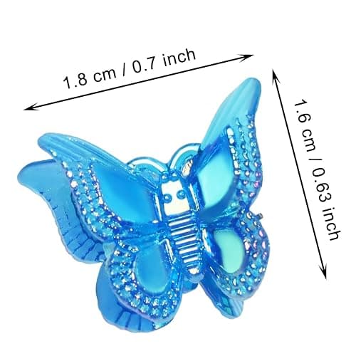 Penta Angel Mini Butterfly Hair Clips 20Pcs Tiny Glitter 90s Hair Claws Hair Pins Accessories for Women (Blue) thumbnail 2