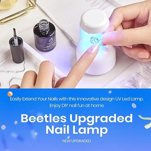 Beetles Mini Uv Light for Gel Nails Flash Curing Innovative with Smart Sensor for Easy and Fast Extension System, Portable Manicure Uv Led Light for Gel Nail Polish Diy thumbnail 2