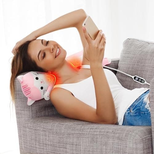 Sprinqdawin Sakura Cat Heating Pad-USB Heated Plush Stuffed Animals for Period Cramps and Menstrual Pain Relief,22” Portable Electric Kitten Heating Pads,Built-Pocket Plush Girls Birthday Gifts,Pink thumbnail 5