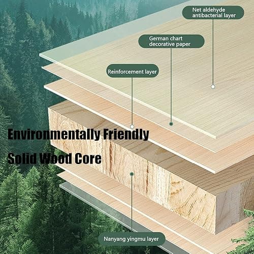 FCD Wood Adjustable Height Ergonomic Kids Study Desk Drafting Table Computer Station Built-in Bookshelf Hutch Multi Function Desktop 43.3" Width () thumbnail 5