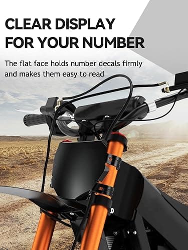 JFG RACING Electric Dirt Bike Universal Front Number Plate,PP Plastic Black | 4 Straps included,flat decal face,for Surron Light Bee X,for Yozma IN10,for Tutti Soleil,for Eskute,for Heybike,for Eride Pro thumbnail 5