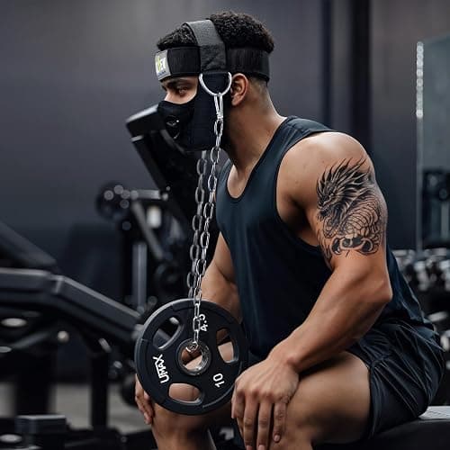 POZTEV Neck Harness with Heavy-Duty Chain - Adjustable Head and Chin Straps for Neck Strength and Pain Relief thumbnail 4