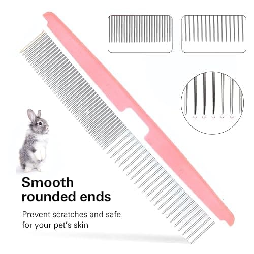 Crafterlife Small Animal Pet Grooming Kit Pet Shedding Slicker Brush, Bath Massage Glove, Pet Grooming Comb, Nail Clipper Trimmer Rabbit, Puppy, Kitten, Guinea Pig, Hamster, Ferret (Pink), 6 Pc Set thumbnail 5