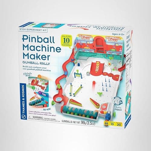 Thames & Kosmos Pinball Machine Maker STEM Experiment Kit Toy of the Year Finalist - Build a Reconfigurable Pinball Machine, Explore Physics, Force, Motion, Gravity, Simple Machines, Gumballs Included thumbnail 8