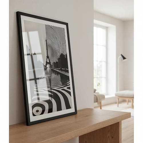 POSTER ART Bilderrahmen 50x70 cm Hängende aus MDF und Acrylglas Schwarz | Für Poster und Puzzles, Vertikal oder horizontal, Einfache Montage, Robustes Acrylglas, Europäische Produktion thumbnail 7