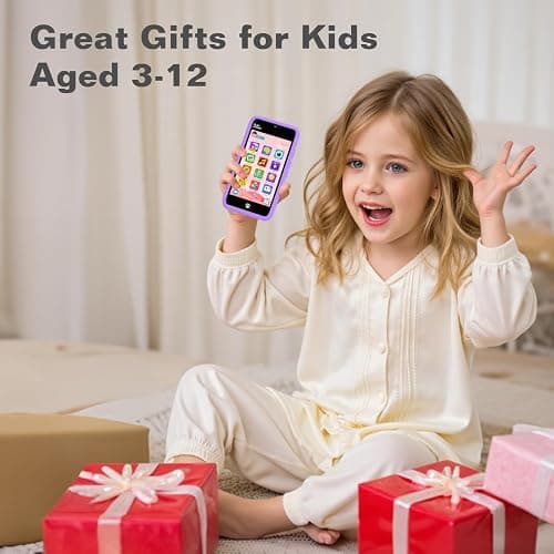 MOMILLA Kids Smart Phone Toys for Girls, 3.97” Touchscreen, Dual Cameras with Stickers, 200+ Games & 16GB Storage, Christmas Birthday Gifts for Kids Age 3-10, Educational Mini Toddler Play Phone Toy thumbnail 8