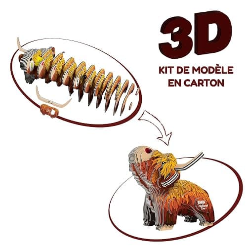 Eugy Highland Cow 3D Puzzle - 34 Piece Eco-Friendly Educational Toy Puzzle for Boys, Girls & Kids Ages 6+ thumbnail 4