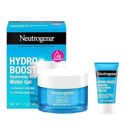 Neutrogena Hydro Boost Water Gel, Hyaluronic Acid Facial Moisturizer for Normal to Oily Skin, Hydrating Face Moisturizer, 1.7 fl. oz + Trial Size Hydro Boost Facial Cleanser, 0.5 fl. oz - Image 1