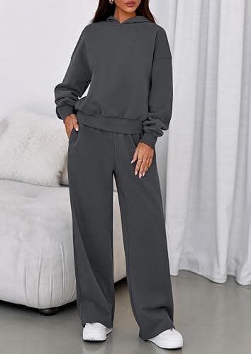 PRETTYGARDEN Womens Sweatsuits 2 Piece Set 2026 Casual Winter Long Sleeve Hoodie Loose Wide Leg Sweatpants Fall Tracksuit thumbnail 7