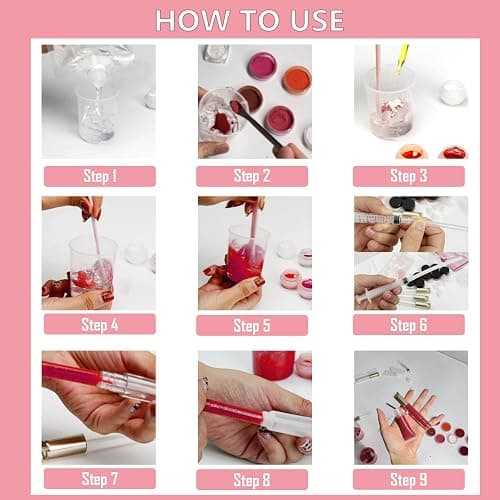 TSVATE Lip Gloss Making Kit, Lip Gloss Kit, Diy Lipgloss Set, Fun Make Your Own Lipgloss Kids Lip Gloss for Girls, Women, Moisturizing Lip Gloss Base, Jojoba Oil, Tubes, Gift for Her thumbnail 8