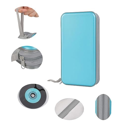 UENTIP CD Holder,96 Capacity CD Case Holder Portable CD Organizer Wallet Protective DVD Storage (96, skyblue) thumbnail 4