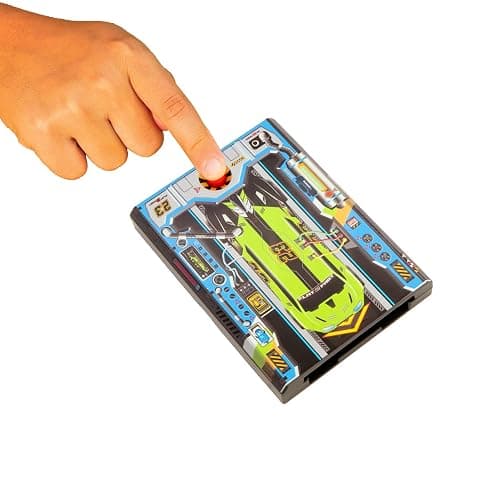 FLAT 2 FAST Original Stunt Card Racer – Flat Car Racer and Pocket Size Racecar Launcher with Built-in Button for Stunt Launching and Racing – Compact – Neon Green thumbnail 6