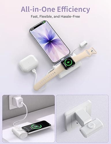 RORRY Mini Portable Charger USB C, 10000mAh PD 22.5W Fast Charging Small Power Bank, Travel Essential Battery Pack for iPhone 17/16/15 Series and Apple Watch Ultra/11/10/9/SE, iPad, Purple thumbnail 5