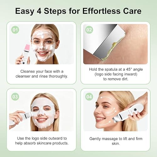 Face Blackhead Remover Tools, Deep Pore Cleaner Skin Scrubber Spatula Facial Scraper with USB Recharge, Silicone Brushes & Blackhead Needles Included thumbnail 5