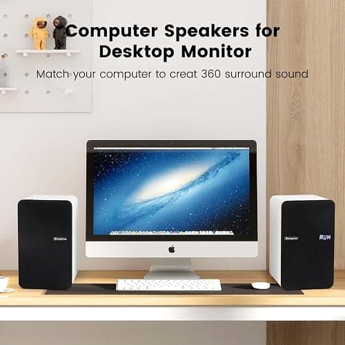 Orroplus White Bookshelf Speakers Pair, 70W Powered Record Player Turntable Speakers Wired Optical/ARC/RCA/AUX/BT Input HiFi Stereo Speakers with 4" Woofer for Home TV Desktop PC Studio Monitor - White thumbnail 4