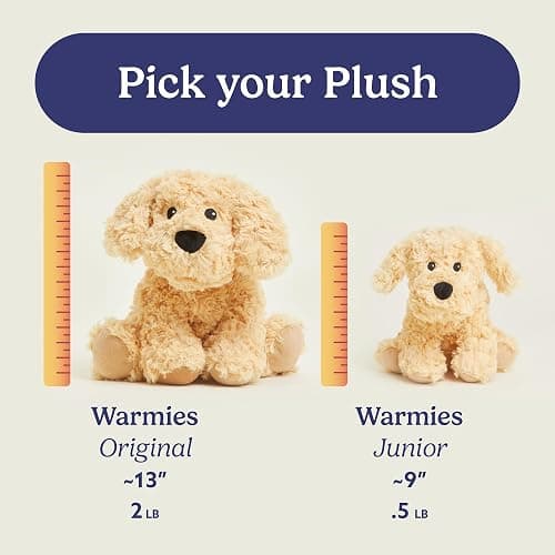 warmies Junior Microwavable & Weighted Stuffed Animals, Golden Dog - Heated Stuffed Animal Plushie for Warmth & Comfort - Cute Soft Plush Toys for Adults & Children (Boys, Girls, Babies & Toddlers) thumbnail 7