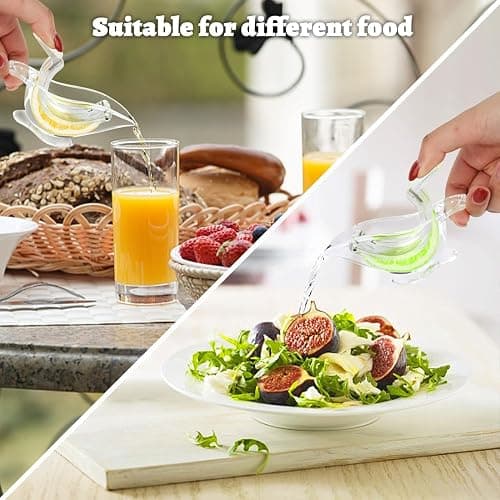Manual Lemon Juicer, Acrylic Manual Lemon Slice Squeezer, Portable Transparent Fruit Juicer, Elegance Bird Shape, Hand Juicer for Orange Lemon Lime Pomegranate (2 Pack) thumbnail 4