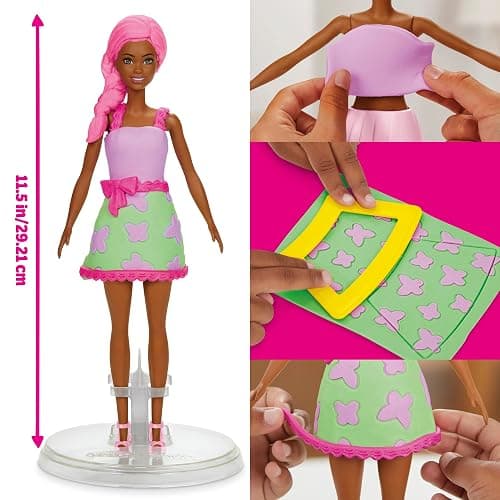 Play-Doh Barbie Garden Party Designer Doll, Make Doll Clothes with Modeling Compound & 10 Fashion Accessories, Arts & Crafts for Girls & Boys, Kids, 5+ (Amazon Exclusive) thumbnail 3