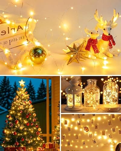 SenLuKit Copper Wire Fairy Lights Waterproof Plug in Christmas String Lights with Remote for Living Bed Room, Backyard, Patio, Garden, Porch, Wedding or Christmas Decorations thumbnail 7