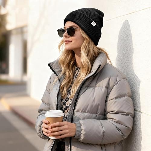 YANIBEST Beanie Hat for Women Men Satin Lined Beanie Hats Winter Hat Womens Cuffed Beanies Knit Skull Cap Warm Ski Hat Unisex thumbnail 3