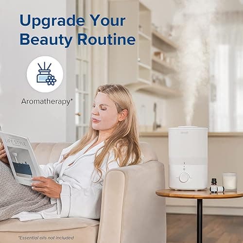 LEVOIT Humidifiers for Bedroom with Night Light(3L Water Tank)Cool Mist Top Fill Essential Oil Diffuser for Baby Nursery and Plants, 360° Nozzle, Quiet, Rapid Humidification for Home Large Room, White thumbnail 6