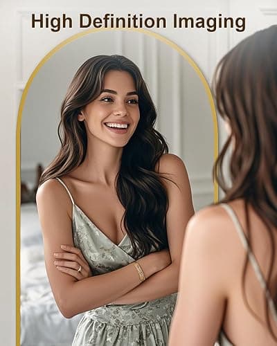 SUNQUEEN 58"x19" Floor Mirror Full Length, Arched Full Length Mirror with Stand, Full Body Mirrors for Bedroom Living Room or Cloakroom Gold thumbnail 2