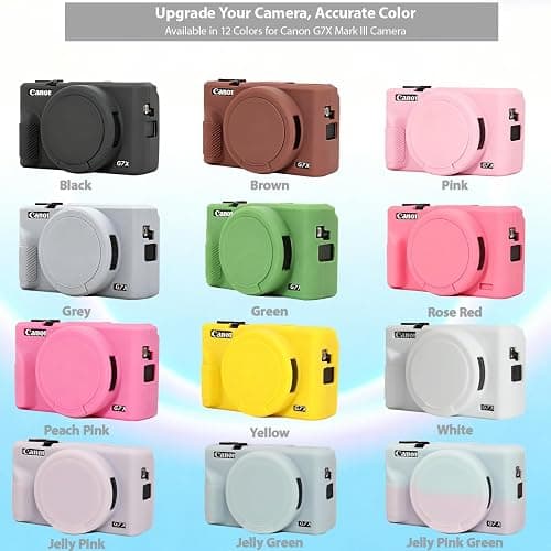 Frevyve Case for Canon G7X Mark III Camera, Soft Silicone Protective Case, Slim Fit Sleeve with Removable Lens Cover and Screen Protector Accessories, Lightweight, Anti-Scratch (Dark Brown) thumbnail 8