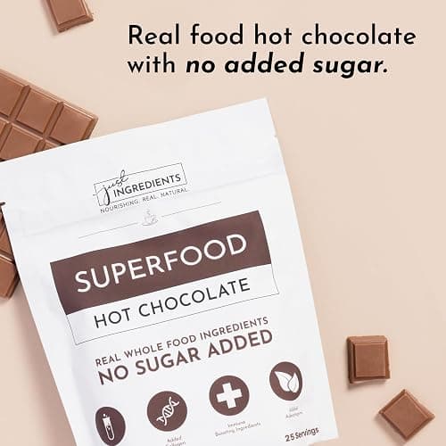 Superfood Hot Chocolate | 25 Servings | With Grass-fed Collagen, Organic Cacao, Cinnamon, Ashwagandha, Turmeric & Lion’s Mane | No Sugar Added | Supports Gut Health, Immunity & Cognitive Function* thumbnail 4