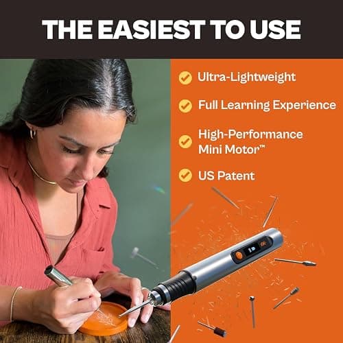 Resparked Customizer Engraving Pen (Formerly Culiau): Ultimate Cordless Portable Tool for Artists & DIYers - Engrave 50+ Surfaces - Beginner Friendly - Rechargeable - Free 30 Bits & Mastery Guide thumbnail 5