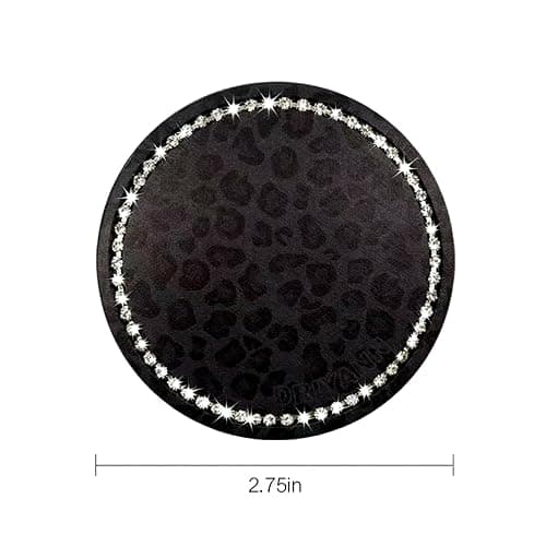 Car Cup Holder Coaster, 2PCS Silicone Car Cup Holder Insert Leopard Print, 2.75" Universal Non-Slip Cup Holders, Interior Car Accessories for Women and Man (Black) thumbnail 2