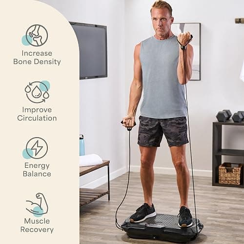 Lifepro Waver Vibration Plate Exercise Machine for Lymphatic Drainage, Muscle Activation, Full-Body Workout Vibrating Platform with Loop Bands, Fitness Equipment for Strength Toning & Fat Loss thumbnail 3