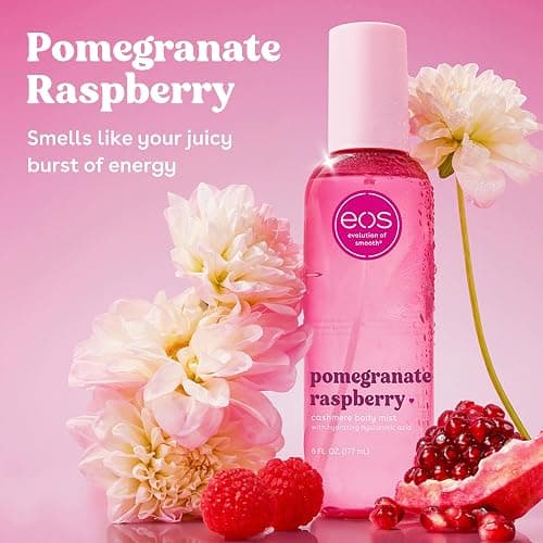 eos Cashmere Body Mist, Pomegranate Raspberry, Body Spray for Women, Hair Mist, Fruity, Moisturizing, Hyaluronic Acid, Glycerin, Vegan, Cruelty-free, 6 fl oz thumbnail 2