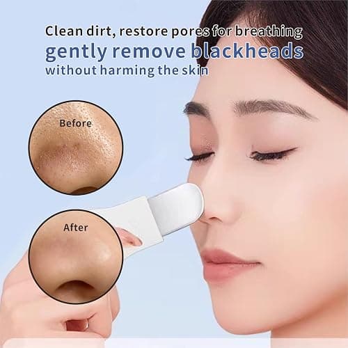 REVEX Nose Blackhead Remover Tool Set,Blackhead Scraper Tool,2Pcs Pore Cleaning Brush, Face Scrubber Skin Spatula, Pore Scrubber for Deep Cleansing,Face Exfoliator Scrubber for Women Men. (White) thumbnail 6