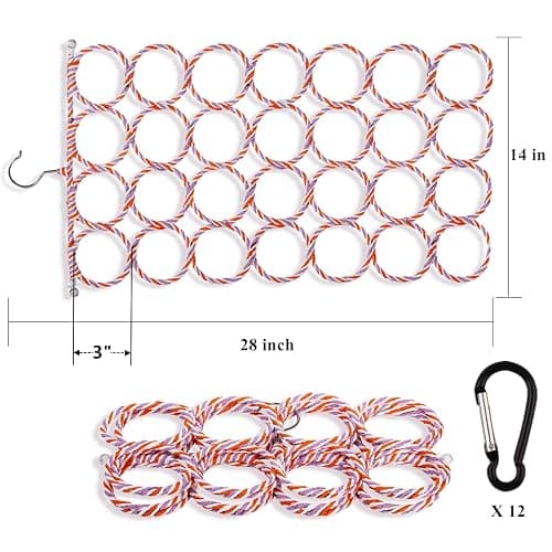 Yopay 4 Pack Parrot Bird Swing Hanging Toys, 71 x 35.5 cm / 28"H x 14"W Rat Climbing Ladder Rope Perch, Net Toy for Cage, Mouse, Parakeets Cockatiels Conures Lovebirds, Multiple Purpose Scarf Hanger thumbnail 2