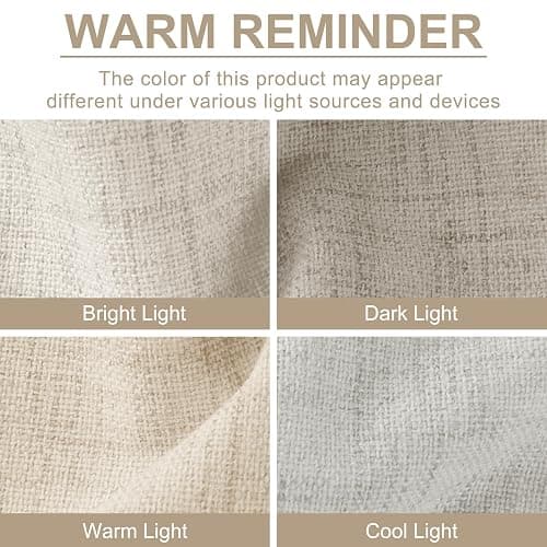 100% Blackout Shield Blackout Curtains for Bedroom 84 Inches Long, Back Tab/Rod Pocket Living Room Drapes, Thermal Insulated Blackout Curtains 2 Panels Set, 50" W x 84" L, Cream thumbnail 8