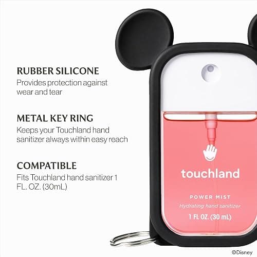 Touchland & Disney Special Edition Mist Case 1FL. OZ., Protective and Stylish Hand Sanitizer Spray Accessory, Silicone with Keyring, Mickey Mouse thumbnail 5