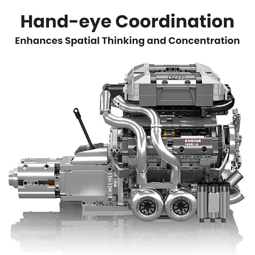 Mould King W16 Model Engine Kit for Adults, V8 Engine Building Sets, Mini Engine Toys Scale with Motor, STEM Project Building Kits, DIY Collectible Blocks for 14+ (2024 Pieces) 10201 thumbnail 5