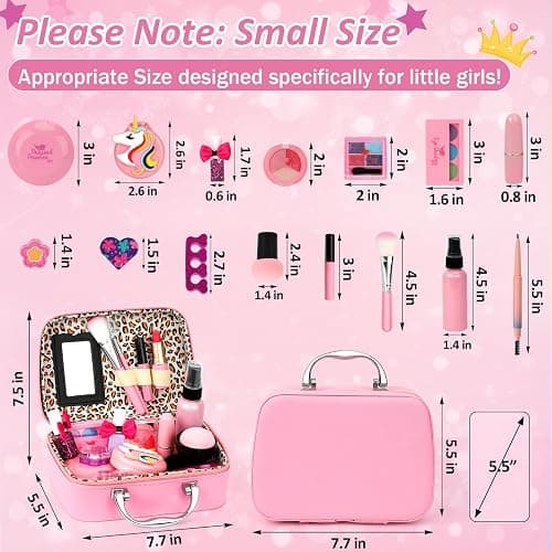 For Ideahome Kids Washable Makeup Girl Toys - Real Make Up Set, Little Girls Makeup Kit for Toddler Kid Children Princess, Christmas Birthday Gift Toys for Girl 4 5 6 7 8 9 10 Year Old thumbnail 2