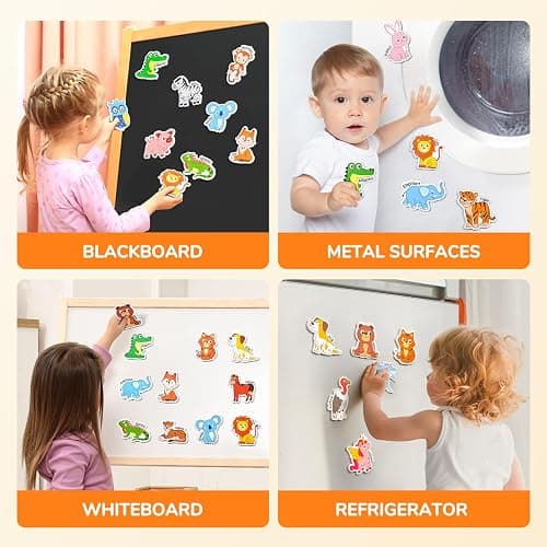 JoyCat Wooden Fridge Magnets for Toddlers – 26 Cute Animals & Uppercase Letters, Large Refrigerator ABC Alphabet Magnets Set for Kids, Preschool Learning Spelling Alphabet Gifts Toy for Ages 2+ thumbnail 7
