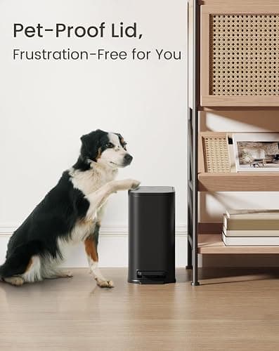 Cesun Small Bathroom Trash Can with Lid Soft Close, Step Pedal, 5 Liter / 1.3 Gallon Stainless Steel Garbage Can with Removable Inner Bucket, Waste Basket for Bathroom, Bedroom (Matte Black) thumbnail 7