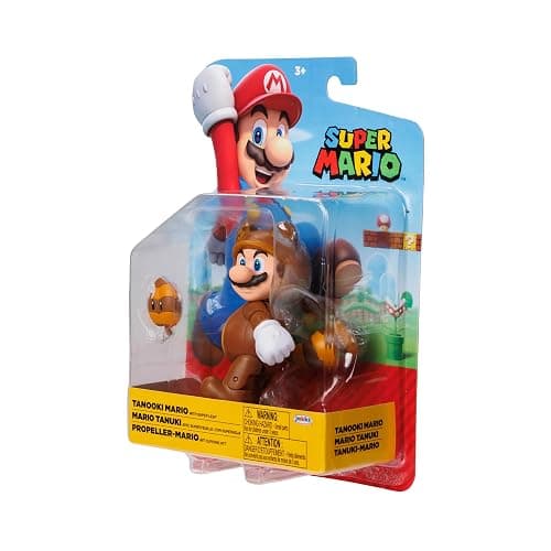 Super Mario 4" Action Figures Tanooki Mario with Leaf thumbnail 9