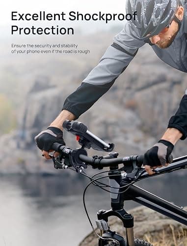Marspeeder Bike Motorcycle Phone Mount,[Super Stable Metal] Bike Motorcycle Phone Holder with Security Lock, Bicycle Phone Mount with Soft Cushion & Adjustable Clip Compatible with 4.7''-6.8'' Phone thumbnail 9
