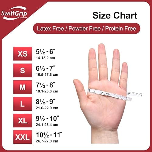 SwiftGrip Disposable Nitrile Exam Gloves, Medium, Box of 50, Burgundy, Latex-Free, Powder-Free, 3mil, Medical Grade, Food Safe, Non Sterile thumbnail 7