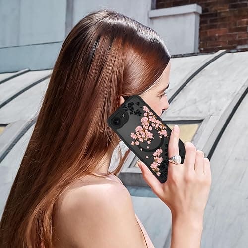 OOK Pink Flowers Phone Case Made for iPhone 16e 2025 and iPhone 17e 2026 | Compatible with MagSafe, Magnetic, Translucent Phone Cover, Soft TPU + Hard PC, Anti-Scratch, Shockproof, for Women thumbnail 6